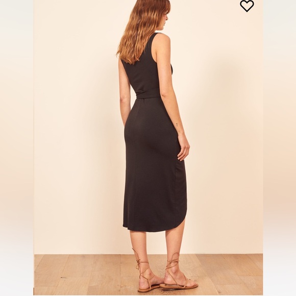 Reformation Black stretch-Jersey midi ‘Kaila’ Dress - Picture 2 of 5